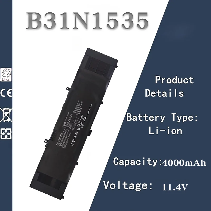 

4000mAh High Capacity 11.4V Notebook Battery Replacement for ASUS B31N1535 | Fits UX/RX310UA, U410UQ, RX410U, U4000U Laptops