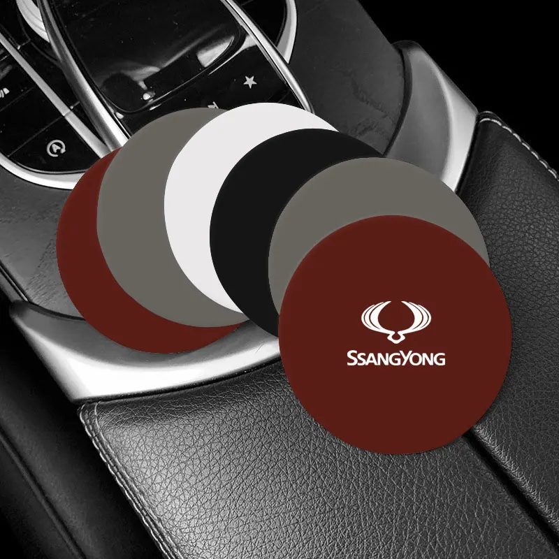 Automobile silicone water coaster for Ssangyong Actyon Rexton Korando Rodius Kyron Tivoli Musso XLV Stavic Turismo Accessories