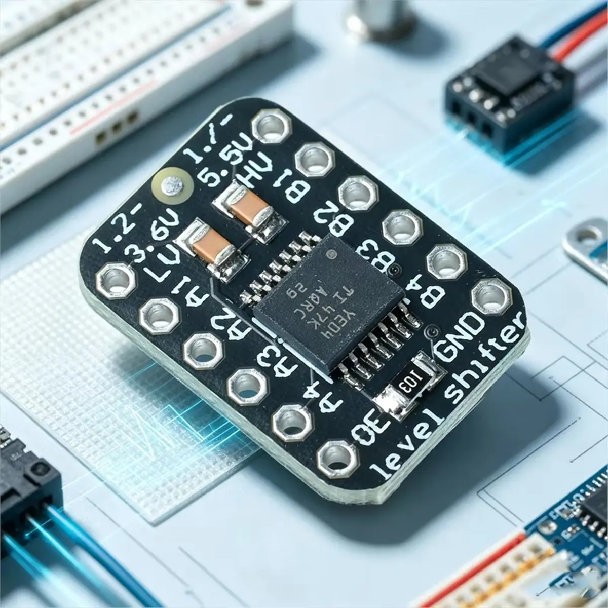 TXB0104 Bidirectional Level Shifter Module Auto-Direction ,Automatic Bidirectional Voltage Conversion Module for DIY