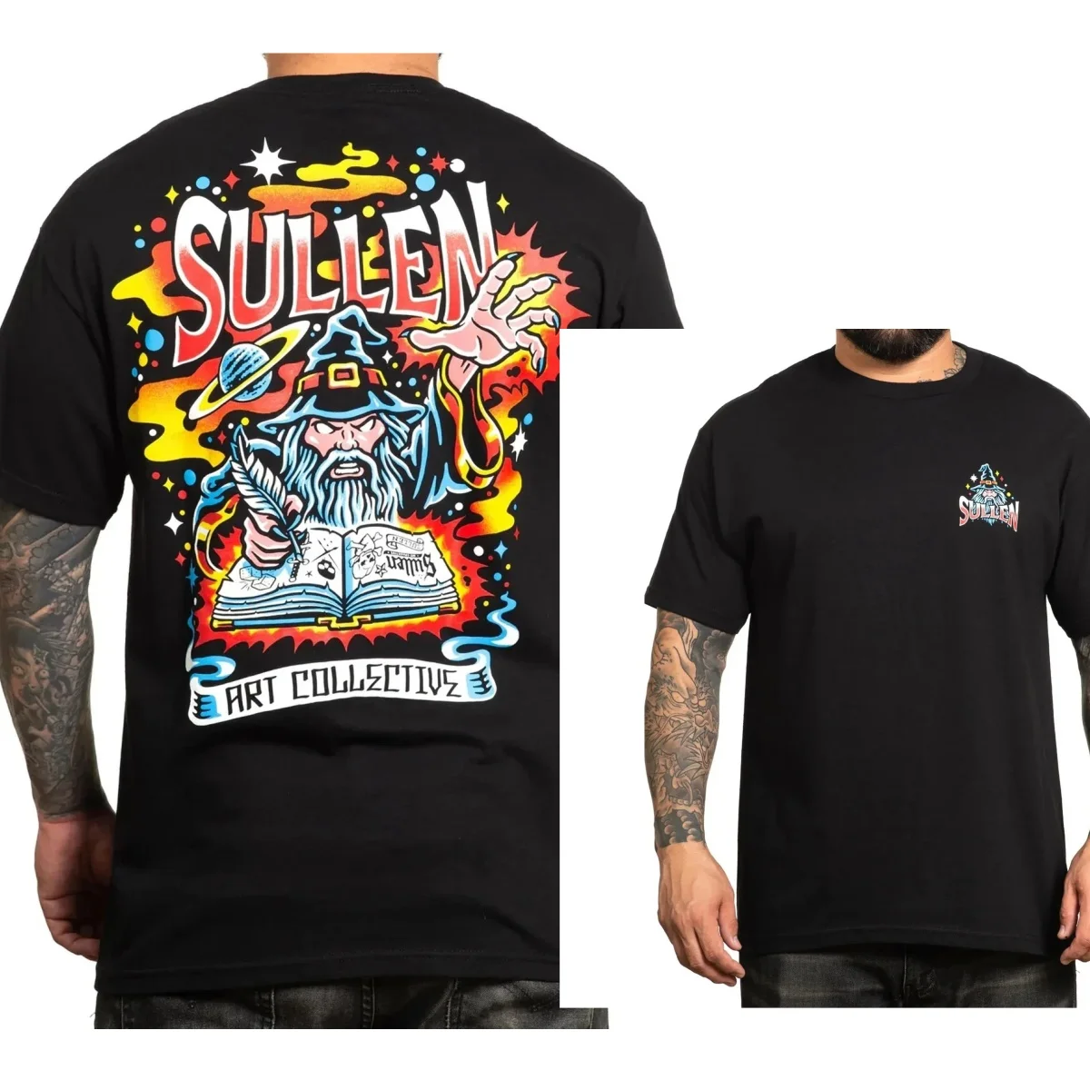 Sullen Art Collective Mighty Wizard Standard Fit Mens T-Shirt Tattoo Art High-end Luxury Unisex Style Both of Men and Women