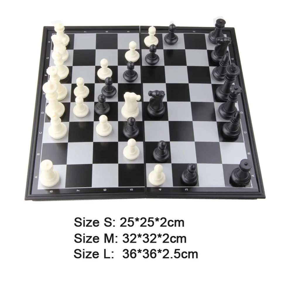 HIPS Plastic Chess Set Family Board Game Chess Game Folding Chessboard Plastic Chess Piece Souptoy Toy Gift