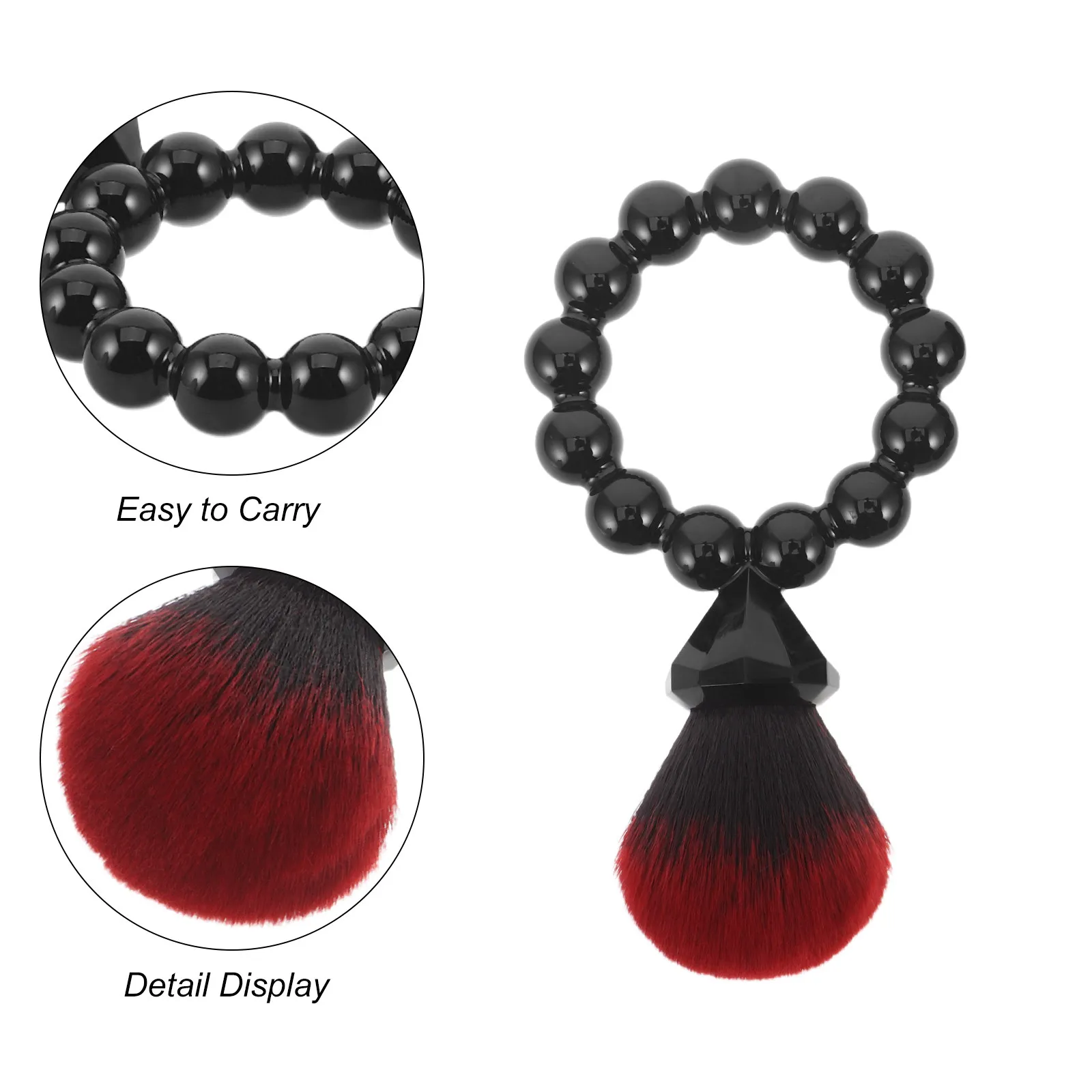 แปรงปัดแก้ม 2 ชิ้น ด้ามจับเพชร แปรงปัดแป้งแบบพกพา แปรงแต่งหน้าสำหรับผู้หญิง