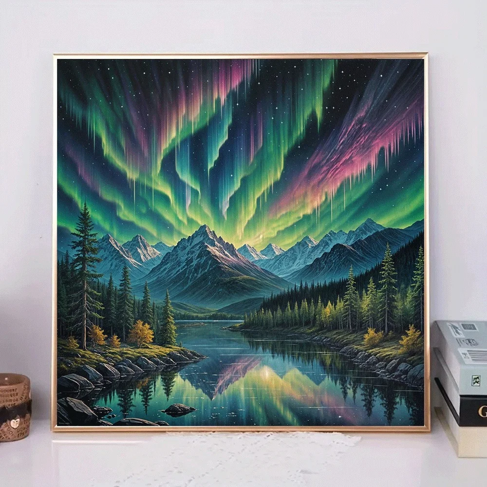 

Aurora Snow Mountain Lake View Jigsaw Puzzle 500/1024 PCS Holiday Stress Relieving Fun Games Home Decor Holiday Gifts