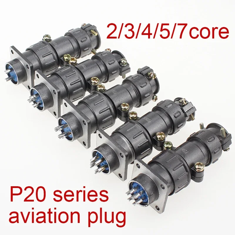 

1set aviation plug socket round connector P20 series 2.3.4.5.7core diameter 20MM aviation plug