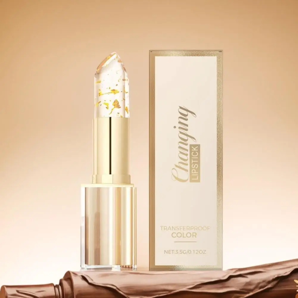 Gold Foil Moisturizing Lip Balm Women Color-Changing Lipstick High-End Long Lasting Waterproof Non-greasy Lightweight Lip Care