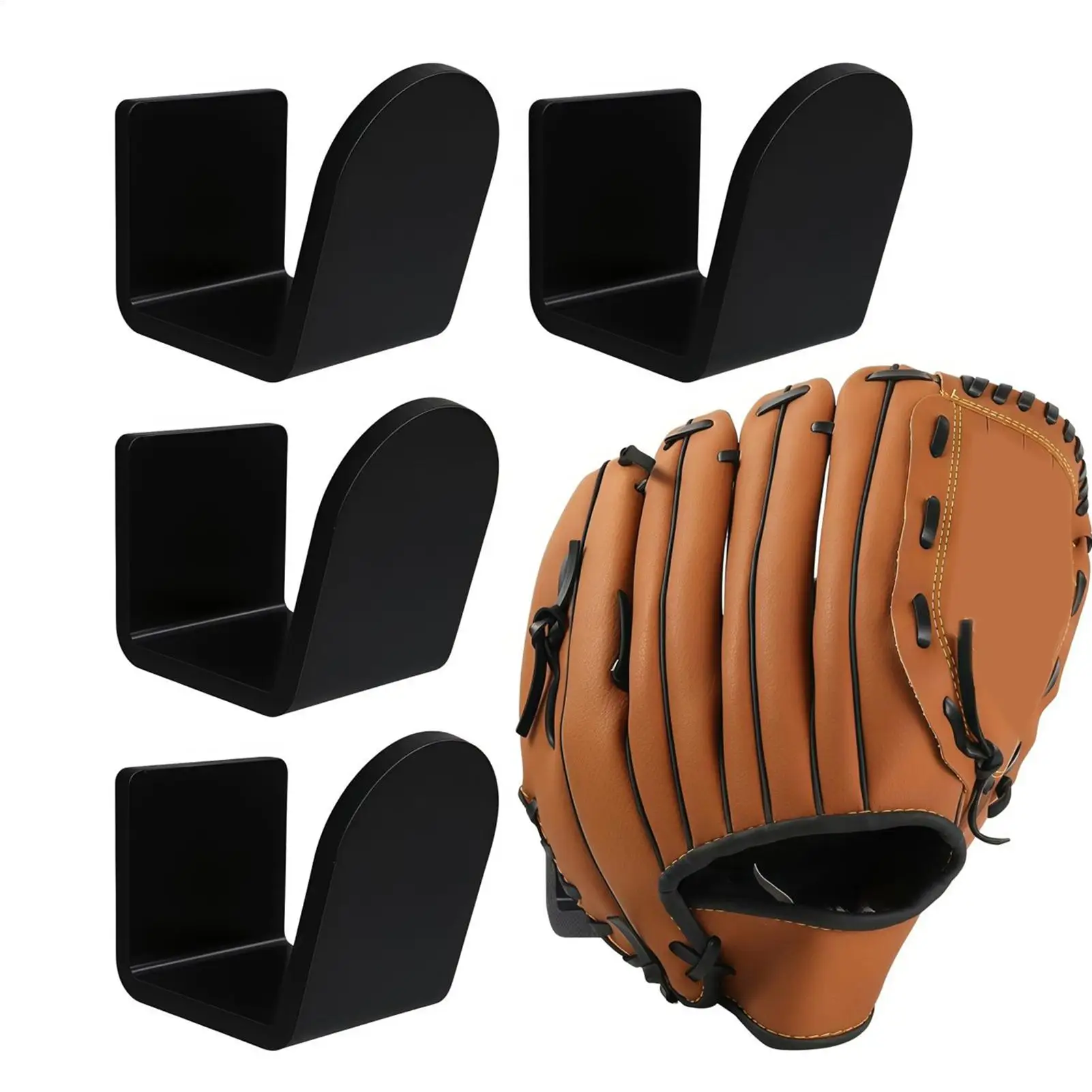 4pcs Minimalists Acrylic Glove Stand Set Baseball Mitt Display Rack for Wall or Shelf Space-Saving for Home Apartment Dorm