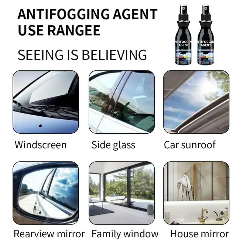 Car Windshield Anti Fog Spray, Intensive Fog Free Agent, Proteção para pára-brisas, Anti Mist Mirrors, All Cars Glasses Visors