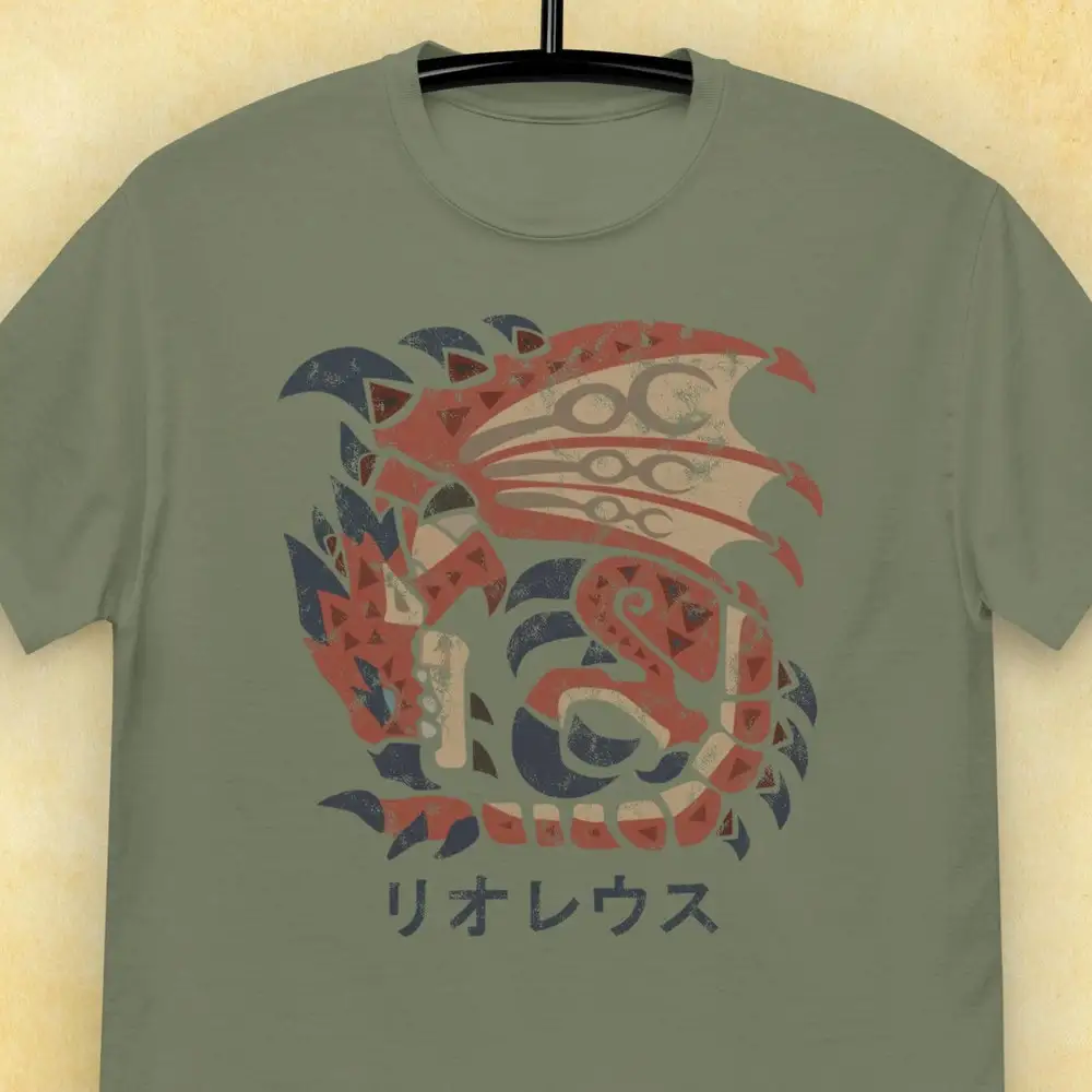 Rathalos Monster Kanji T Shirt Mhw Hunter Gaming Rise Fan Art Sunbreak Iceborne World Gamer Geek