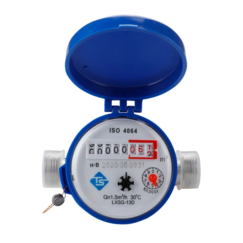 TS-S300E Home Smart Water Meter Anti-rust Copper Joints Digital Dispaly Pricision Mechanical Rotary Wing Cold Water Flow Meter