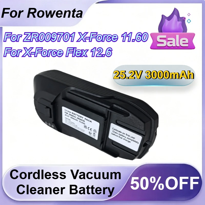 

25.2V 3000mAh for Rowenta ZR009701 X-Force 11.60 for X-Force Flex 12.6 Cordless Vacuum Cleaner Battery