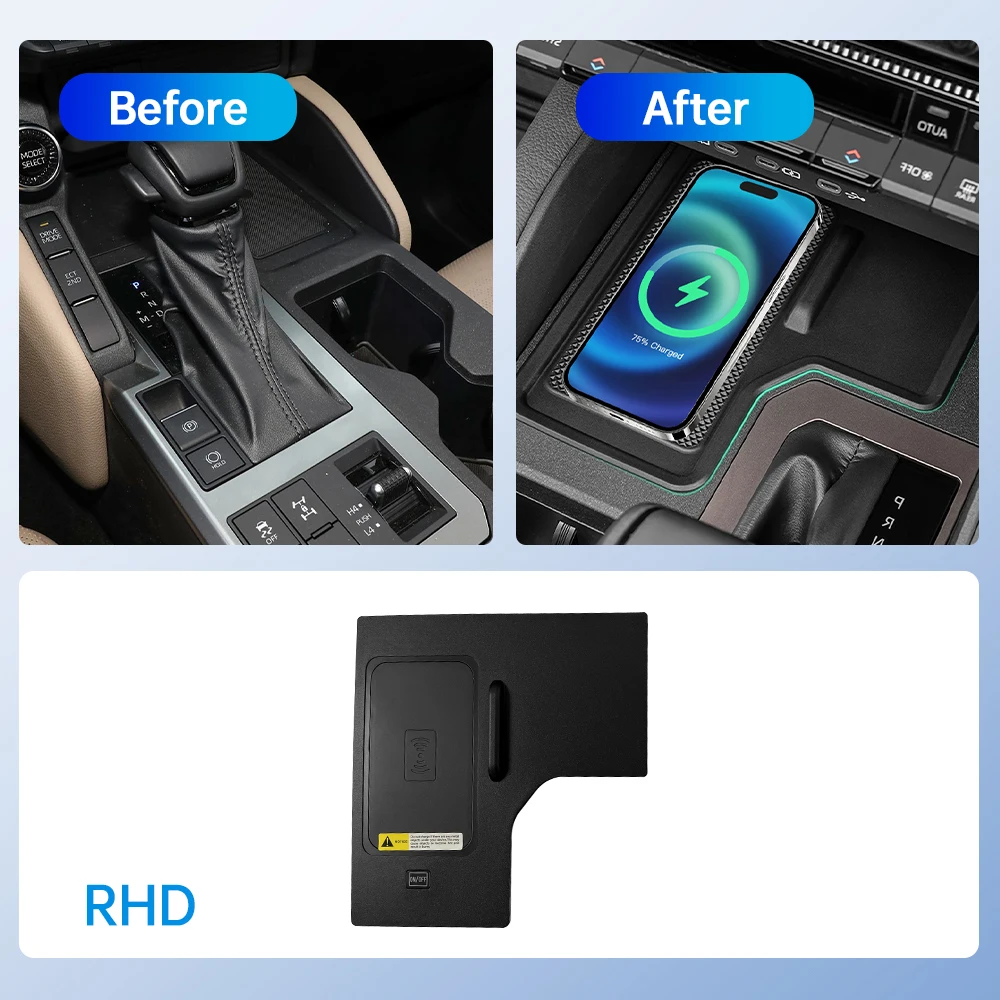 For Toyota Land Cruiser Prado 250 LC250 2024 2025 RHD car central control wireless charging car interior accessories