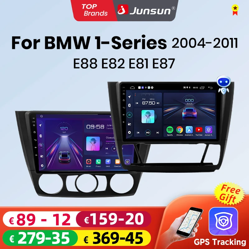 Junsun Wireless Carplay Android Auto Autoradio für BMW 1er 1er Serie E87 E81 E82 E88 2011-2015 GPS Multimedia 2 Din Systeme