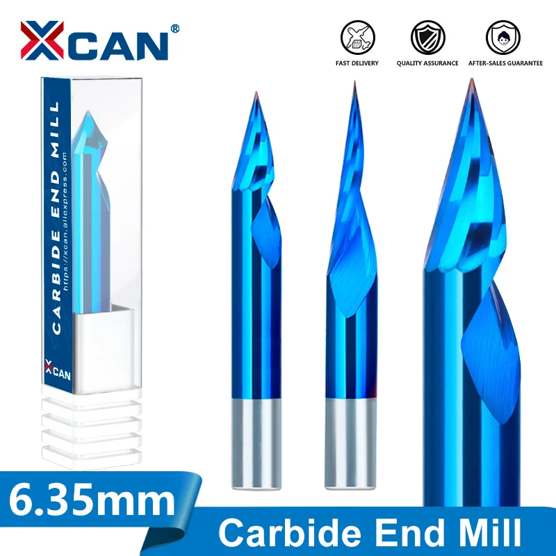Cortador de Trituração de Madeira do Moinho de Extremidade do Carboneto da Pata do Bocado 6.35 mm do Roteador do Cnc de Xcan 1560 Graus