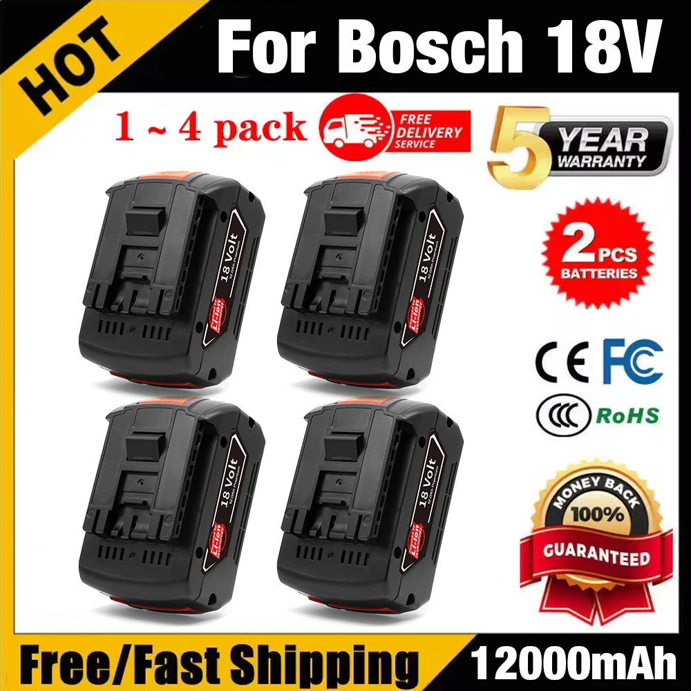 

100% Brand New Rechargeable Lithium-ion Tool Battery Suitable for Bosch 18V 12.0Ah 12000mAh Replaceable BAT609 BAT609G