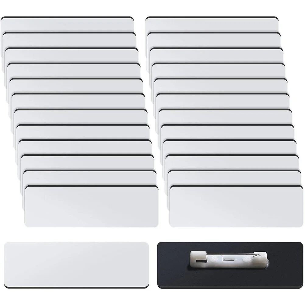 

32pcs Office Sublimation Blanks Badges Pin Printable DIY Customizable Workplace School Nameplates Clip Stocking Wood