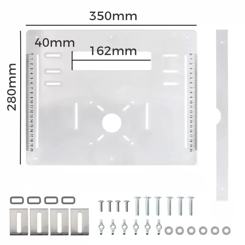 Placa inferior de corte acrílico de 8 mm de espesor 45/ °   90 °   Máquina cortadora de Gong de tamaño, tablero invertido, herramientas manuales de respaldo ajustable