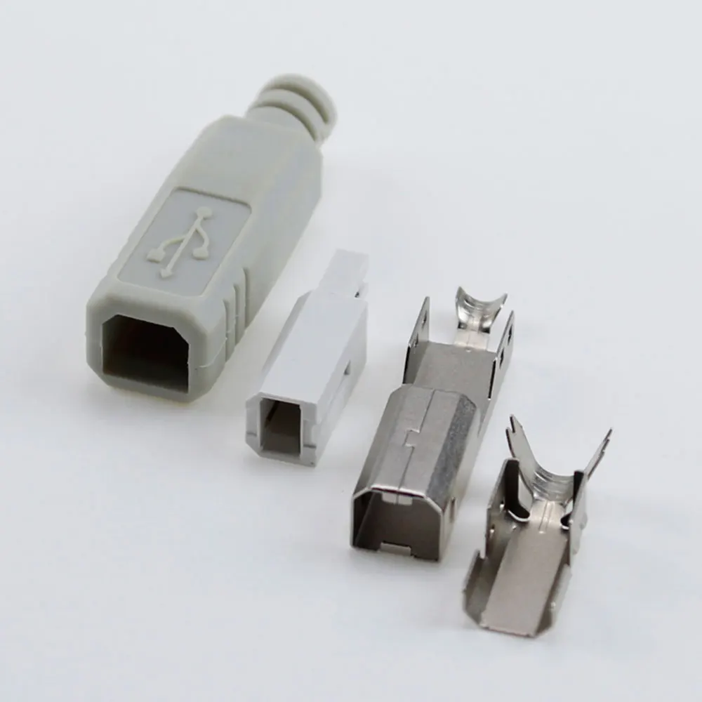 1 szt. DIY męski Port drukarki złącze adaptera USB 2.0 typ B 2 Pin gniazdo DIY wtyczka plastikowa powłoka lutownicze 4 w 1