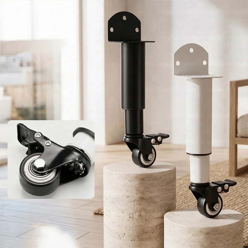 1PC Adjustable Height Swivel Caster Furniture Leg Rolling Mobile Support Foot Replacement Hardware For Cabinet Table Desk Home