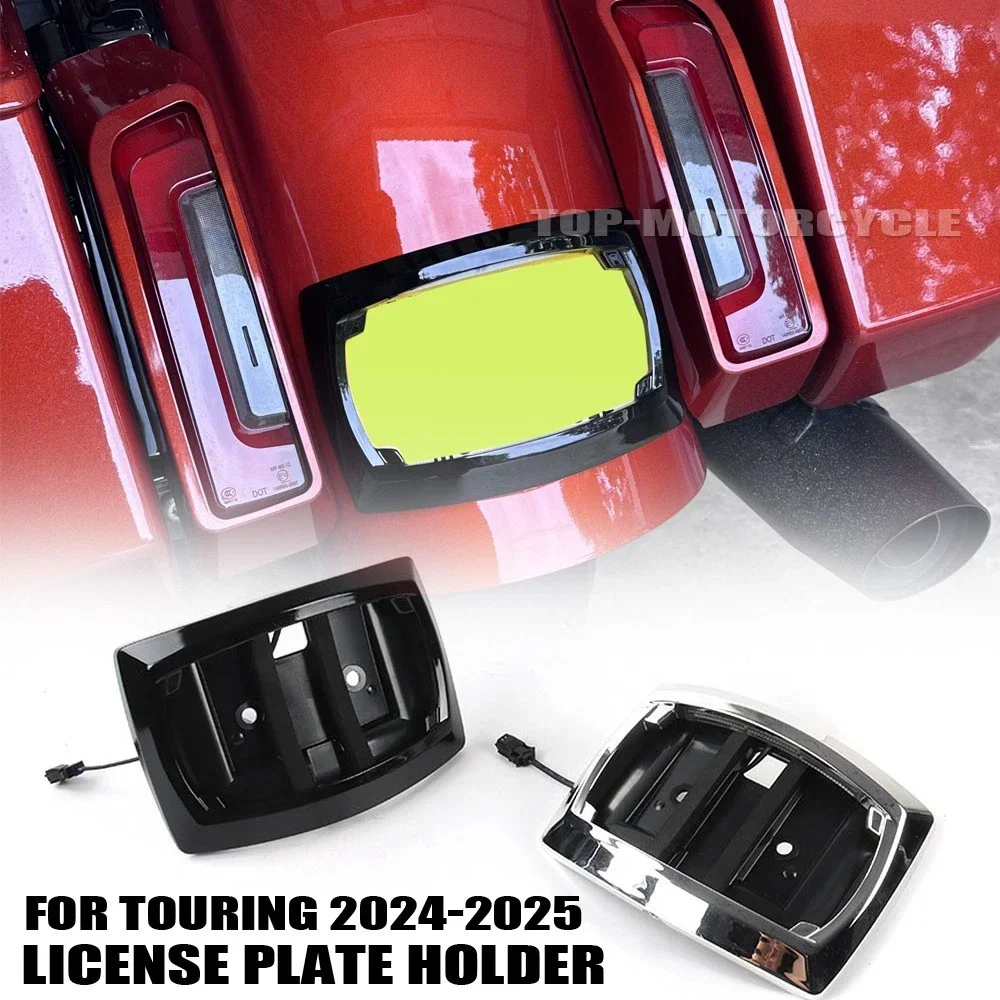 

For Harley License Plate Relocator For Touring Road Glide Street Glide Electra CVO Rear license plate light LED Curved Frame