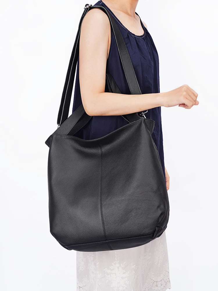 Zency Premium Genuine Leather Women's Shoulder Bag Large Capacity Shopper Bag Work Tote Bag Natural Leather Bag Women Bag 2026
