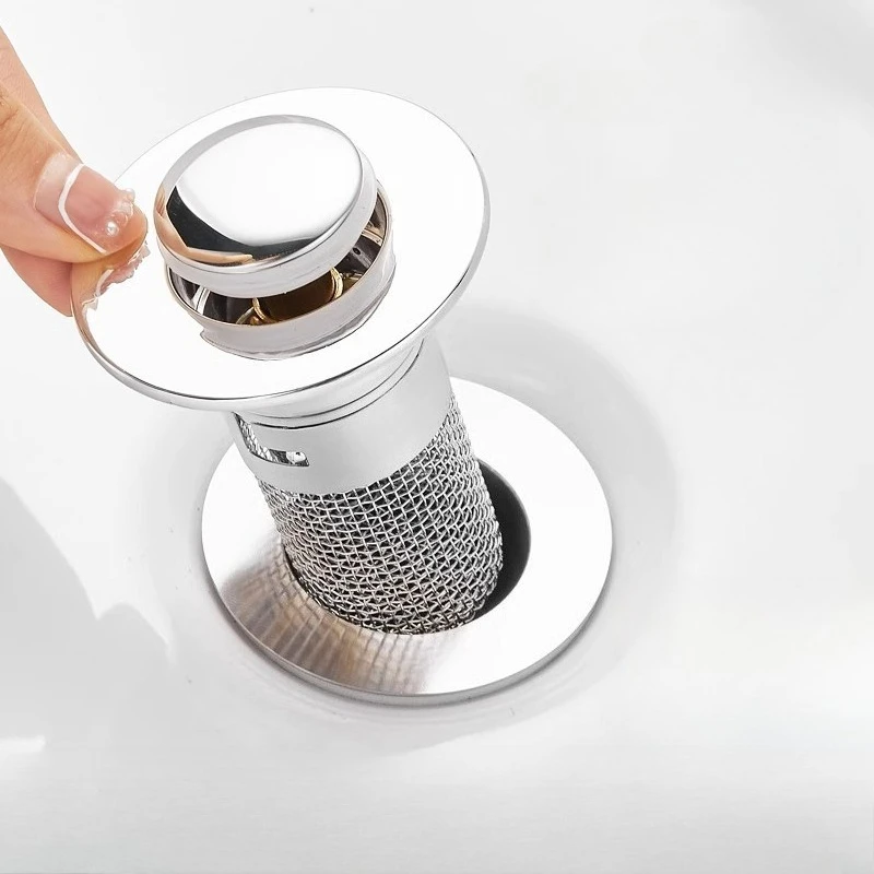 

Универсальный тип умывальника, прыгающий сердечник, слив, защита от запаха и засорения, прессовый прыгающий сердечник, фильтр из нержавеющей стали