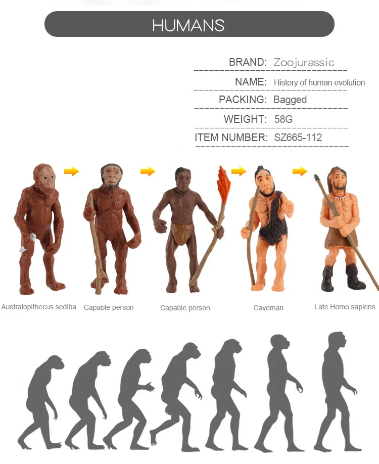 Children's Simulation The Solar System Plastic Cosmic Planet Primitive Man Ape Man Evolutionary History Stage Science Toys