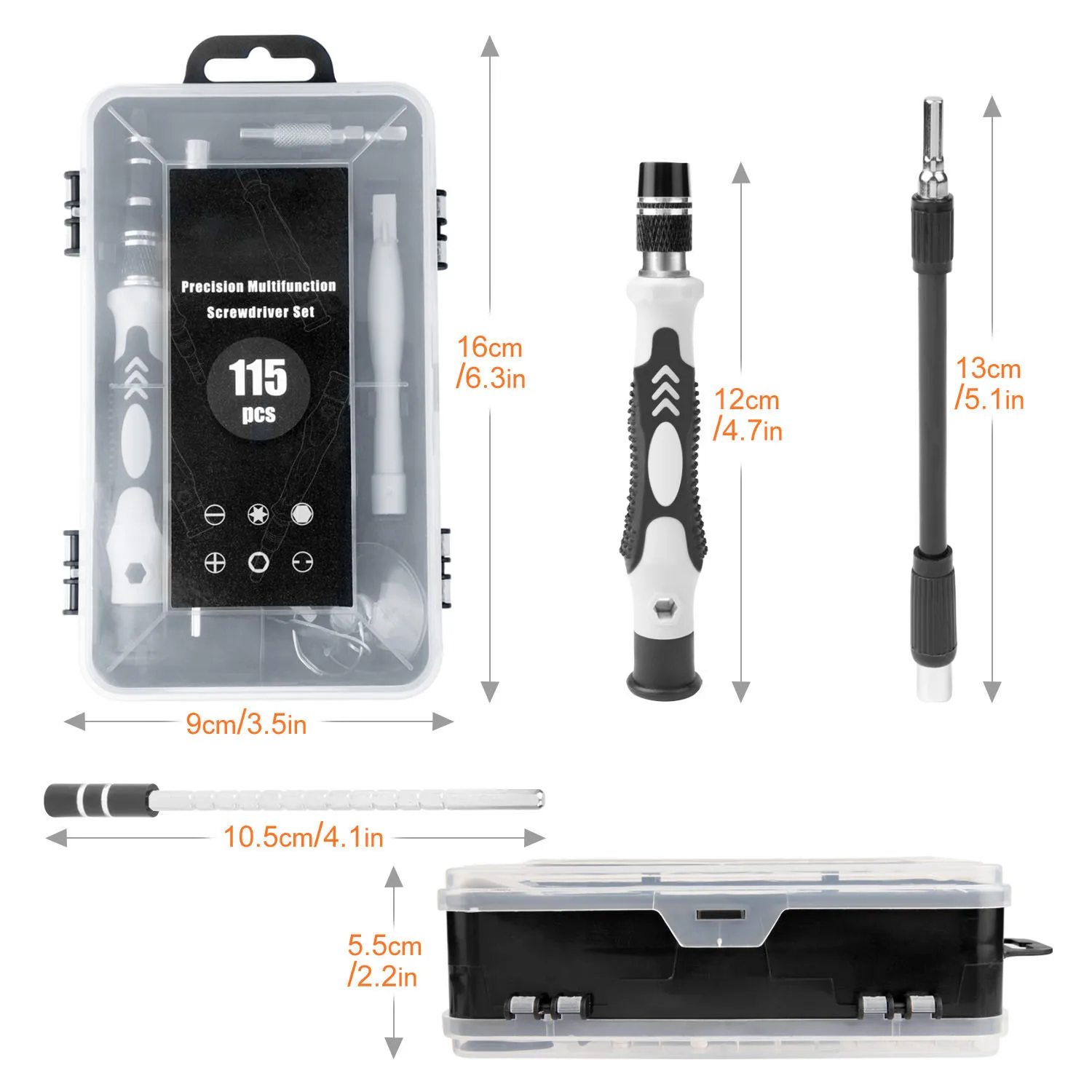 Precision Screwdriver Set 115 in 1 Mini Screwdriver Set Professional Magnetic Repair Tools for iPhone Laptop Toy Watches Camera