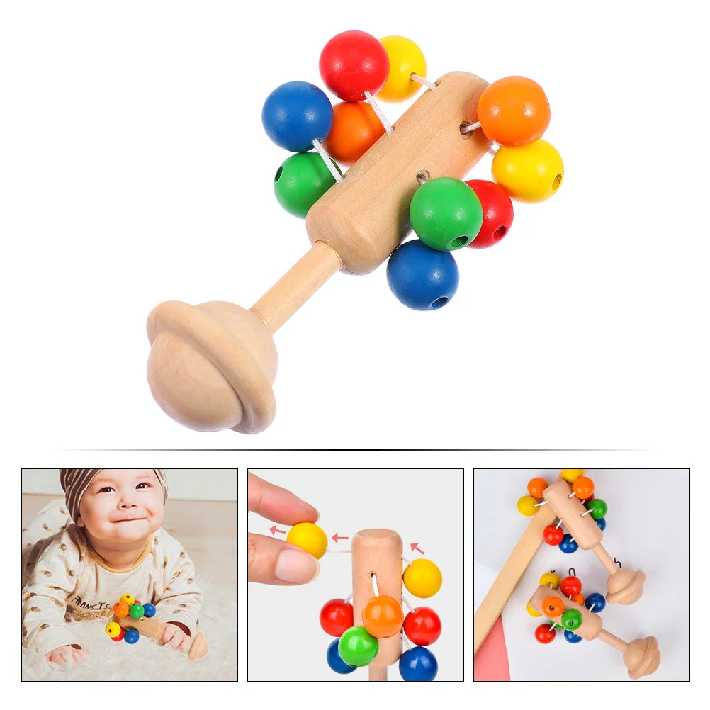 Hand Kids Wooden Musical Shake Bell Baby Plaything Educational Childrens Toys