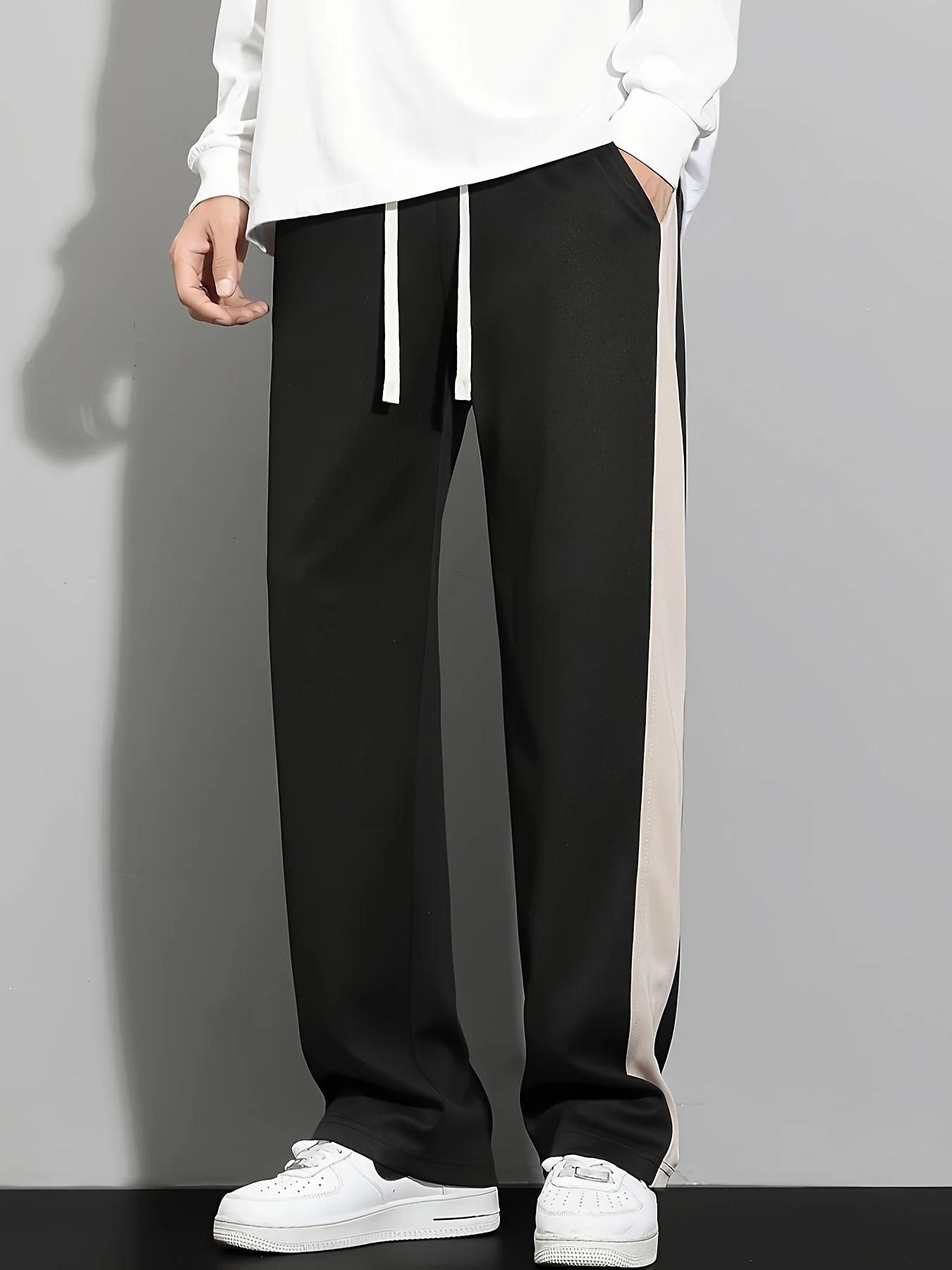 Pantaloni casual sportivi a contrasto da uomo, comodi e versatili