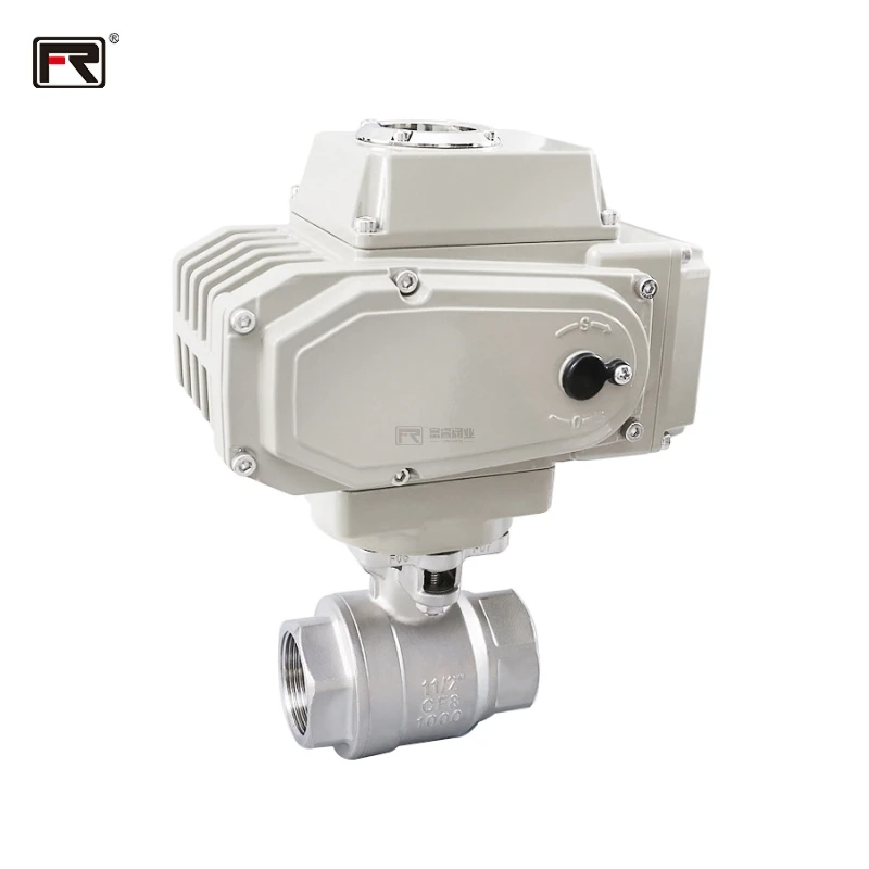 12V-380V 4-20ma signal 1000wog 304 bsp npt Stainless Steel control Regulating on/off Motorized electric actuator 2PC ball valve