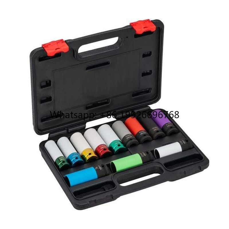 

16pcs Wheel Nut Socket Set Thin Wall Wheel Lug Nuts Socket with Colored Covers Sleeve Insert Prevent Damage to Rims