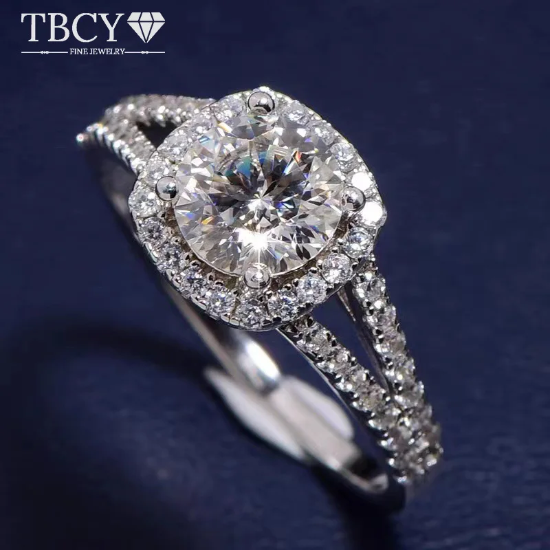 

TBCYD Moissanite Inlaid Diamond Ring S925 Silver Ring S925 Sterling Silver Diamond for Woman Wedding Ring Fine Fashion Jewelry
