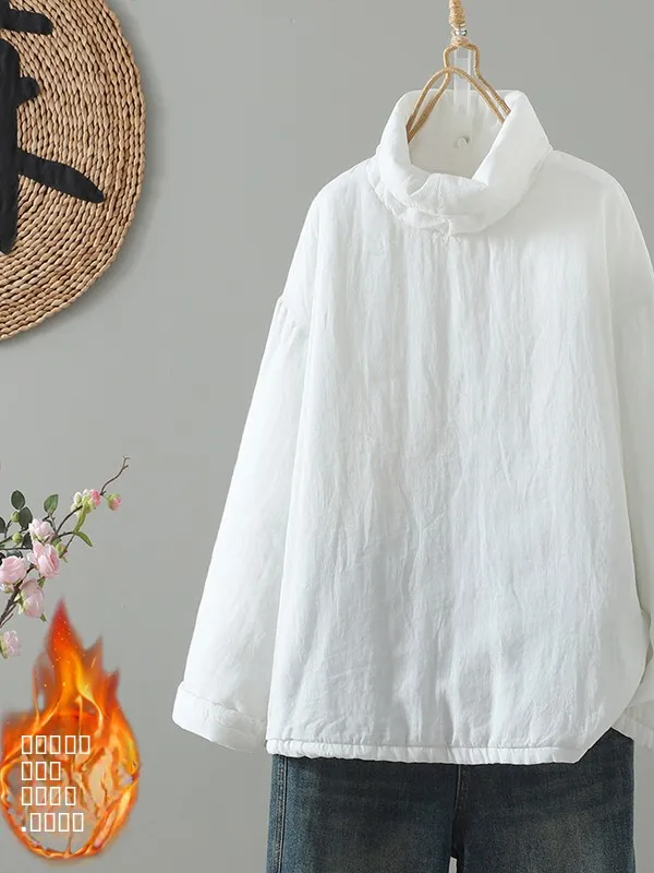 

Женское хлопковое пальто-джат, свободный крой, термостойкий воротник, цвет бирки, зимняя верхняя одежда, удобная для похудения