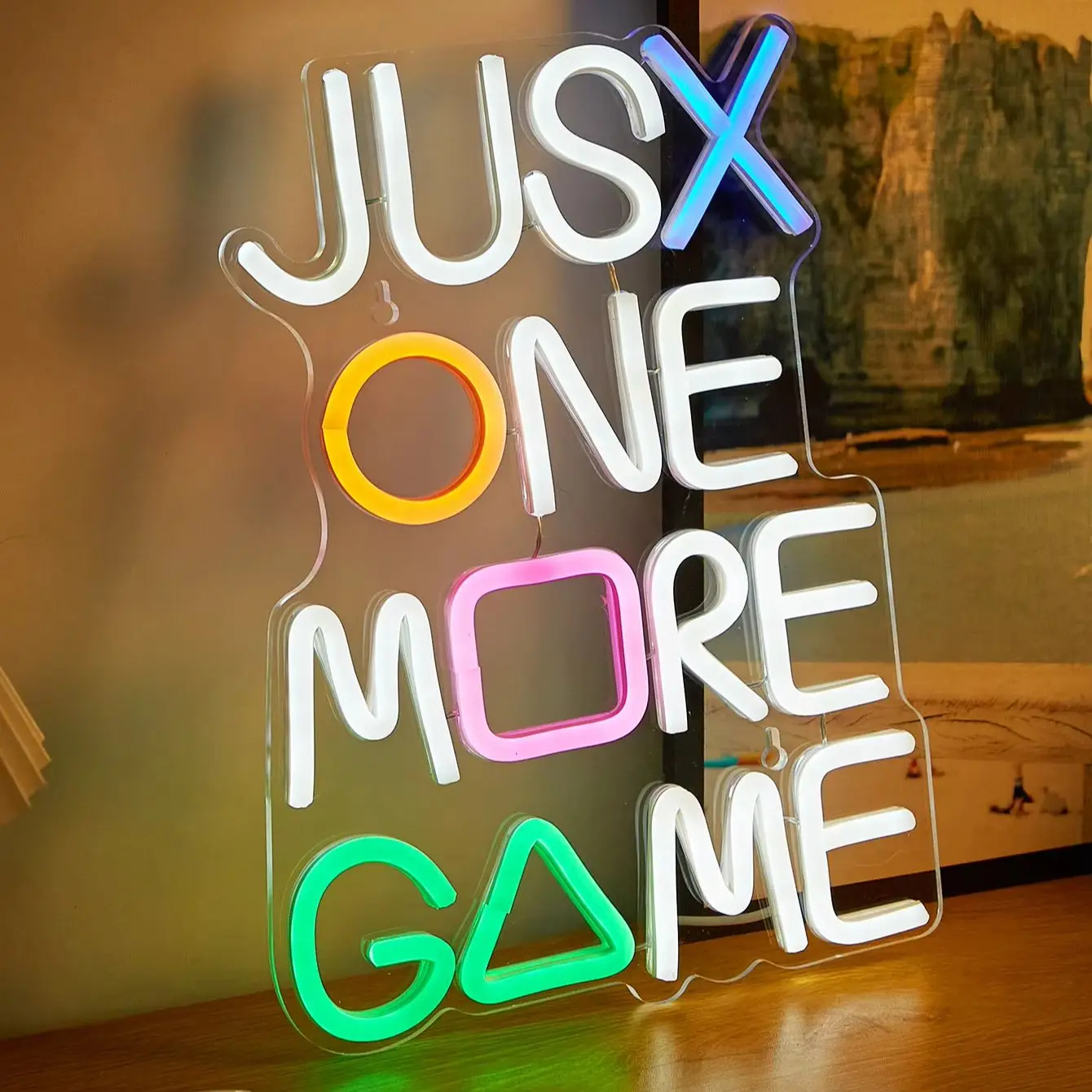 Chi-buy LED Neon JUSX ONE MRE GME USB Powered Neon Signs Night Light 3D Wall Art Bedroom Living Room Decor Lamp Signs