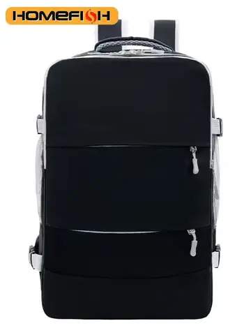 HOMEFISH Casual Anti-Theft Travel Backpack, Waterproof Large Capacity Backpack with USB Charging Port and Luggage Strap