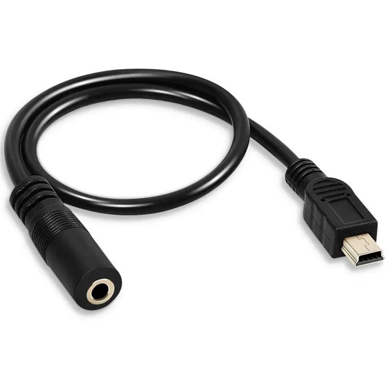 0.3m DC3.5mm Female to Mini 5P Male/Micro 5P Male Microphone Headphones Connected to Phone Audio Cable