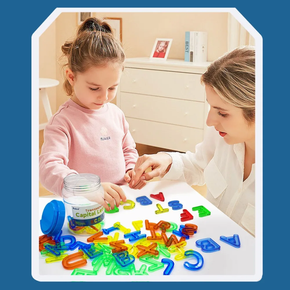 Juguetes de mesa de luz Montessori para niños, formas de letras del alfabeto, ayudas para números, números coloridos de plástico, juguetes Montessori, aprendizaje