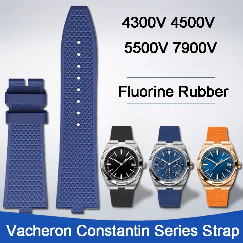 

Quick Release Convex Interface Watch Strap For VC Vacheron Constantin Series 4300V 4500V 5500V 7900V Fluoro Rubber Men Watchband