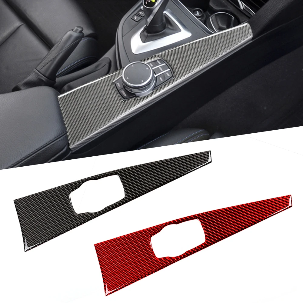 

For BMW 3 4 Series F30 F32 2013-2018 Real Carbon Fiber Car Center Multi Media Control Panel Cover Trim Sticker Auto Accessories