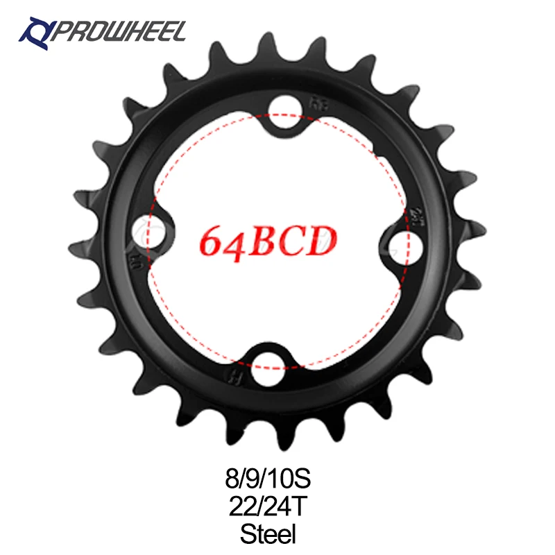 PROWHEEL Bike Chainring 64/96/104 BCD Bicycle Chainwheel 8/9/10/11 Speed Mtb Chain Ring Triple Plate 22/24/30/32/40/42/44T