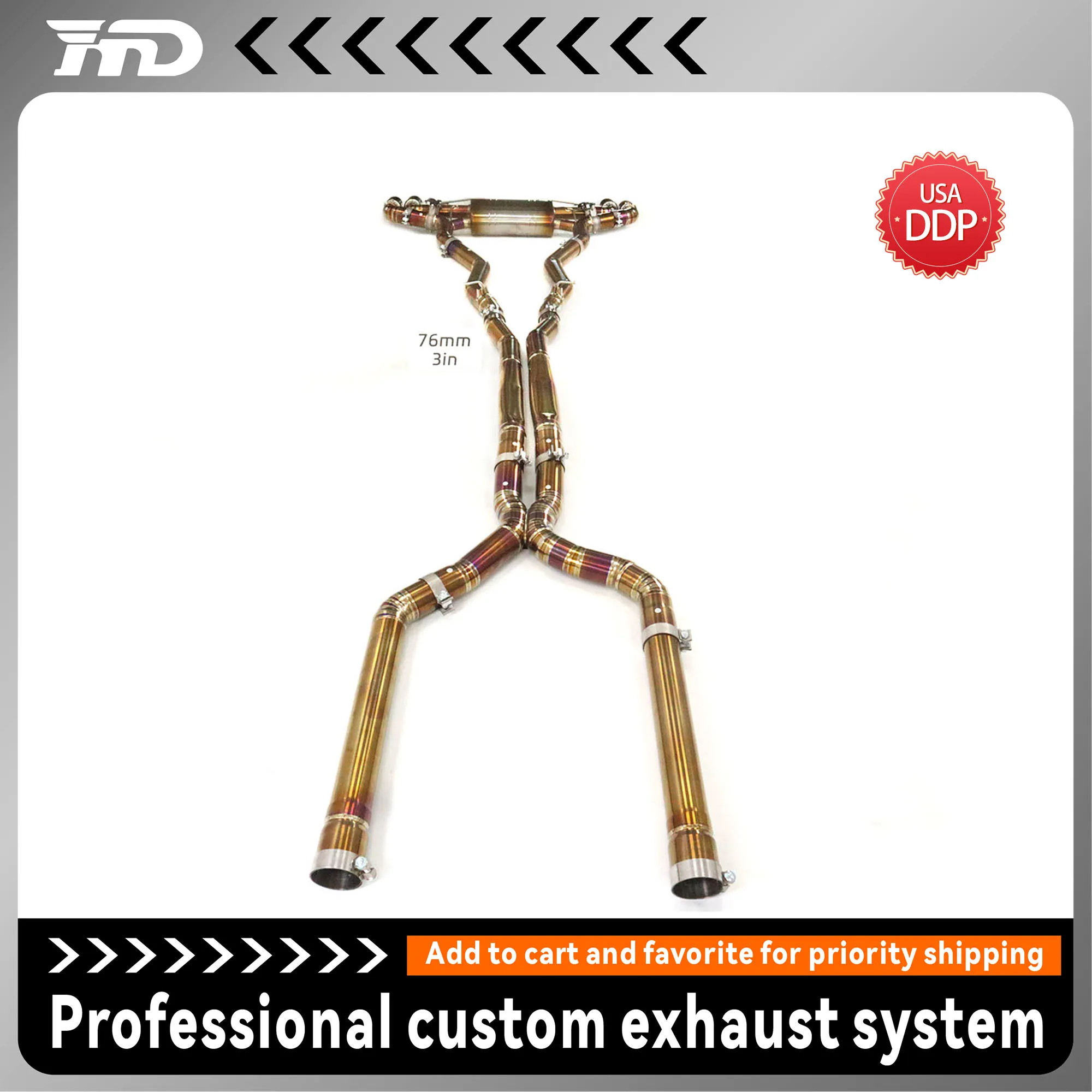 

HMD Ti Exhaust for BMW M5 F90 | Gold highlights texture | Ultra Lightweight Full TIG Welded | Extreme Performance Gain