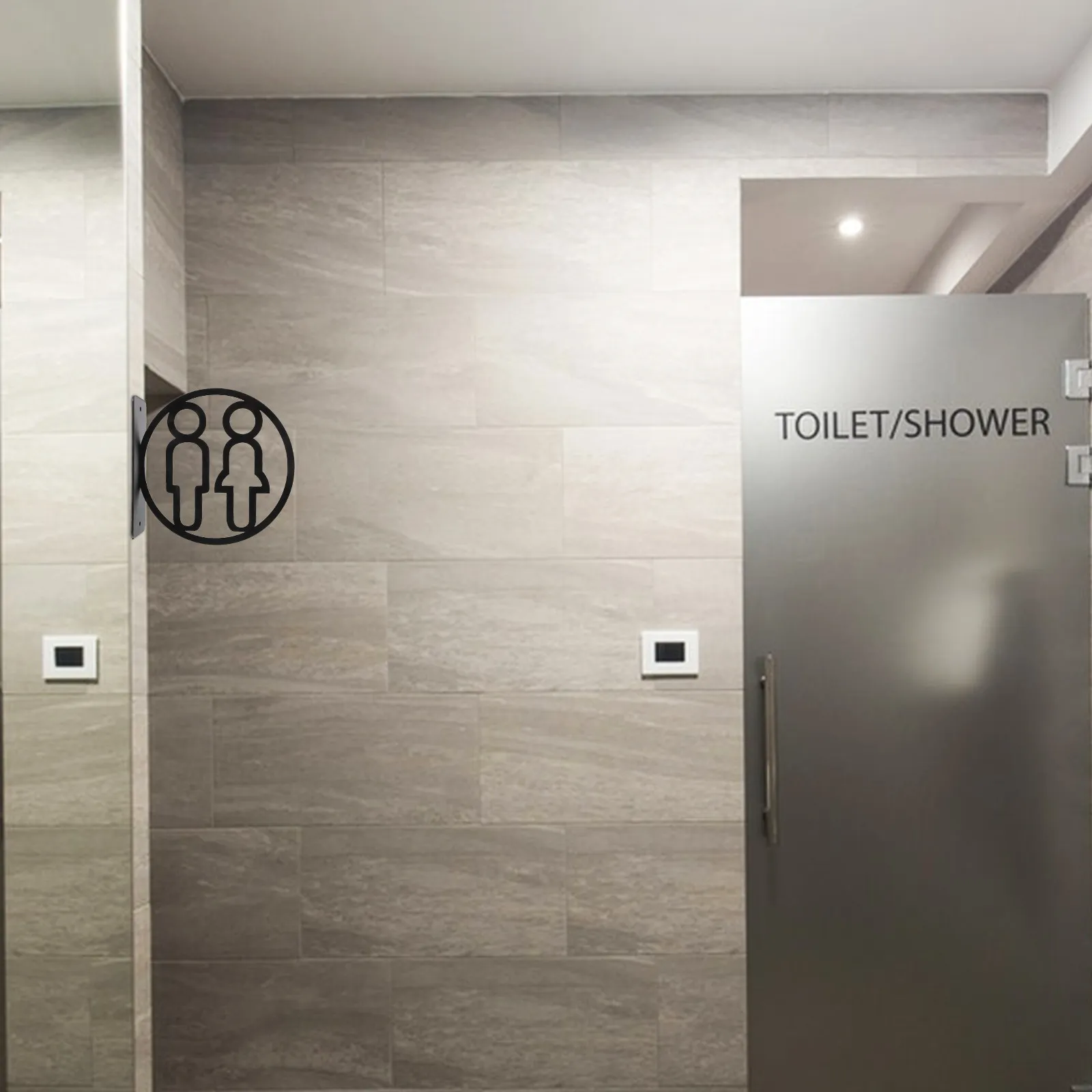 Acrylic Double Sided Restroom Sign Men Women Toilet Door Sign Office Public Bathroom Decoration Bathroom Door Signs