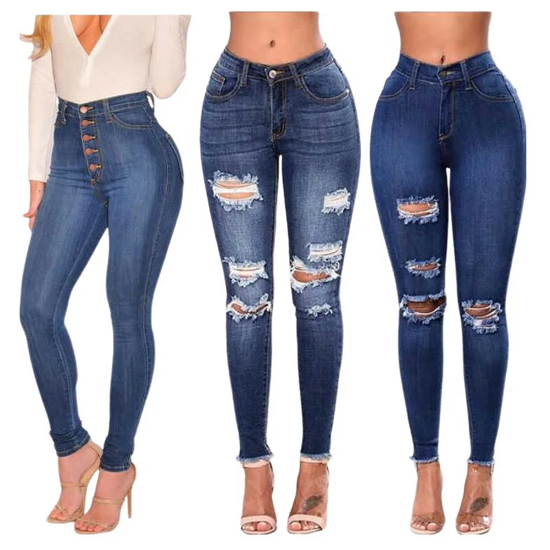 Women Shaping Jeans Skinny High Waist Elastic Slim Fit Pencil Pants