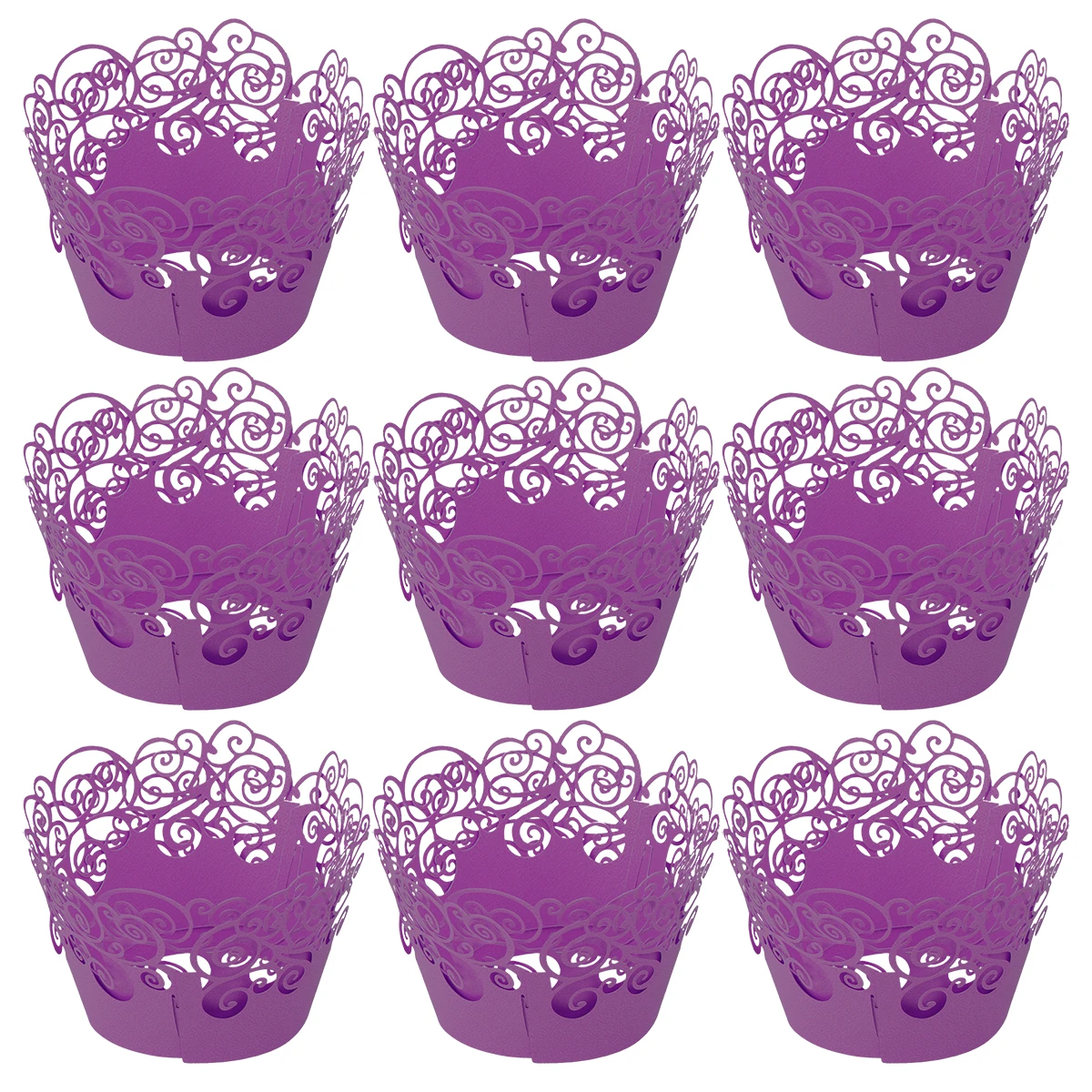 

60pcs Cake Wrappers Hollow Pattern Baking Dessert Paper Cupcake Muffin Wedding Birthday Decorations Kitchen Supplies