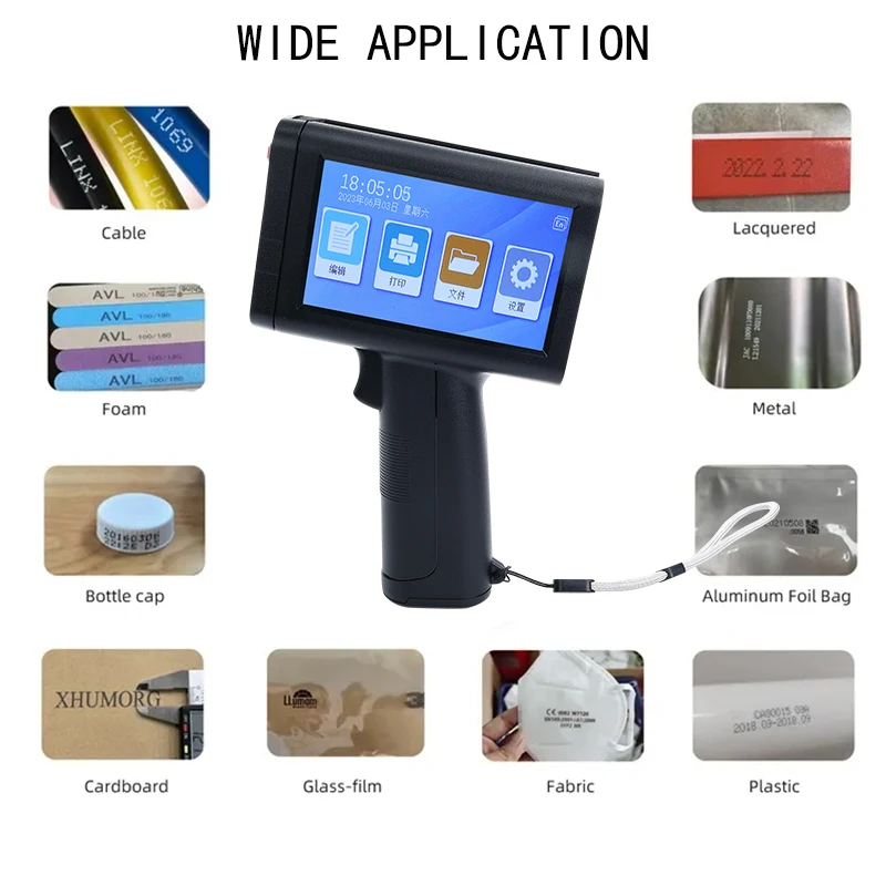 Bluetooth 25.4mm Handheld Wireles Inkjet Printer Portable Mini Impresora Logo Expiry Date Metal Plastic Wood Cloth Print Machine