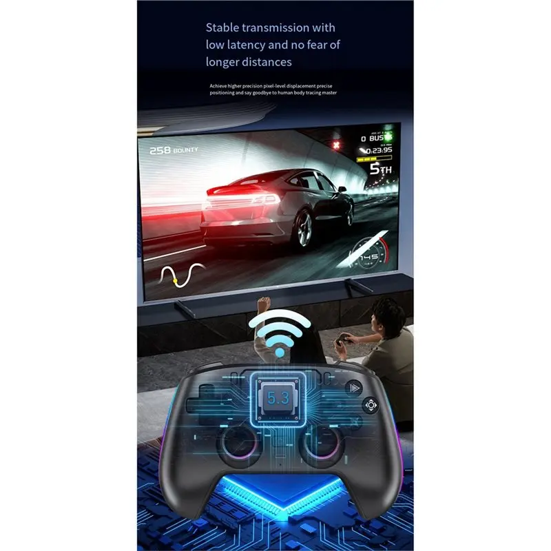 Built-In Speaker RGB For PS5 Wireless Gamepad Gyro Sensor Hall Joystick And Effect Trigger Gamer Controller