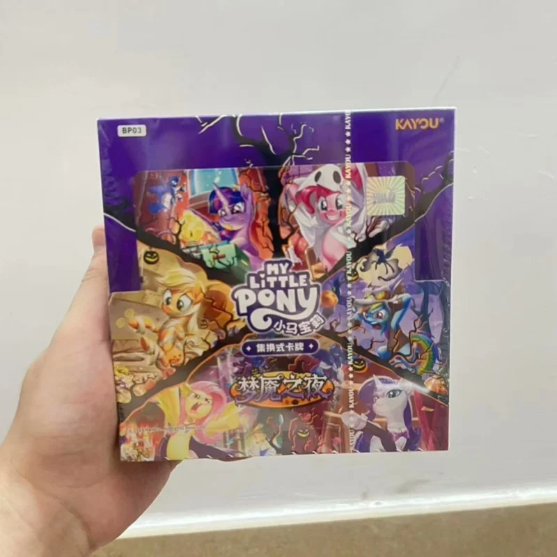 Kayou حقيقية بلدي ليتل المهر بطاقة هالوين مجموعة تبادل نوع بطاقة كابوس ليلة الرسوم المتحركة جمع بطاقة اللعب الطرفية