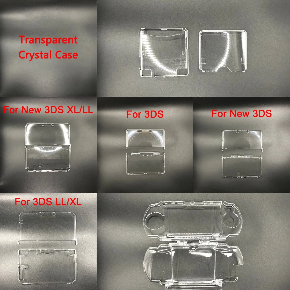 Clear Crystal Housing Case Shell For 3DS New 3DS XL LL NDS L