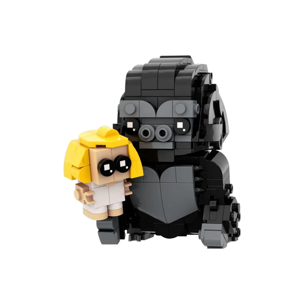 MOC Girl and Orangutan Brickheadz Model Building Blocks Monster Universe Movie Skull Island Kiko Animal Assembled Brick Toy Gift