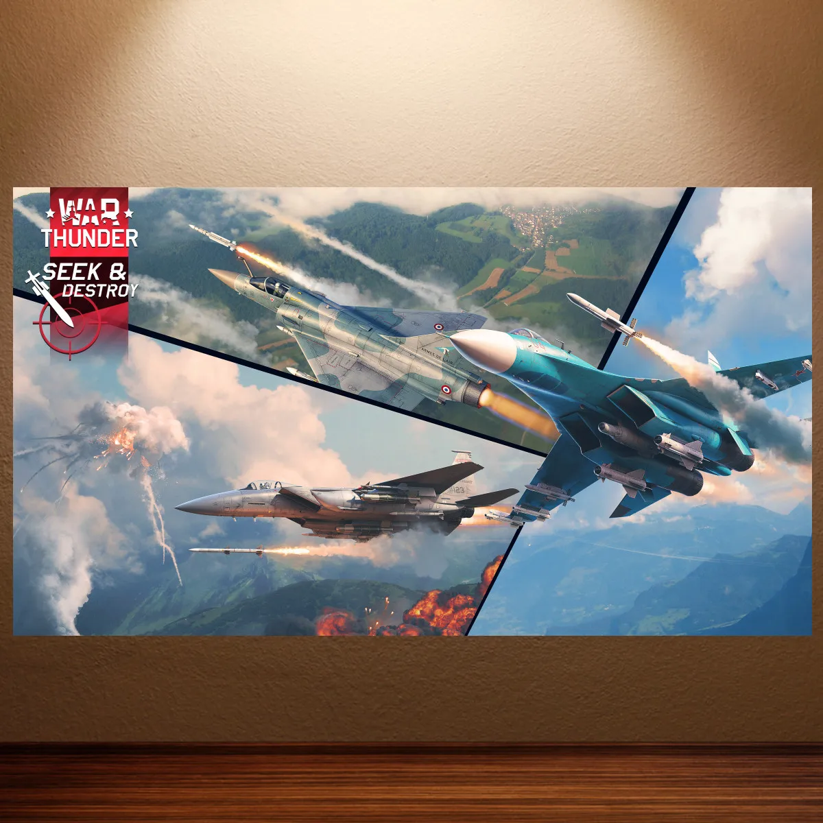 Military Combat Aircraft Poster Bundle Ace Combat War Thunder Fighter Plane Canvas Print Wall Decor for Boys Room Gamer Setup